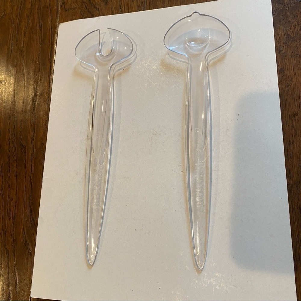 EUC Tupperware Elegant Acrylic 11” serving salad spoons